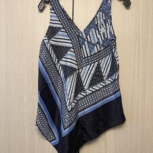 NIC+ZOE Navy and Light Blue Patterned Camisole